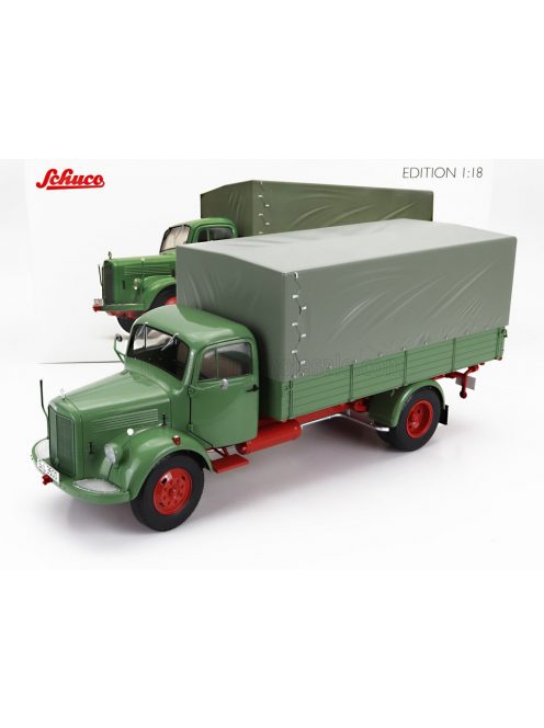 Schuco - MERCEDES BENZ L3500 TRUCK TELONATO 1950 BLUE GREY