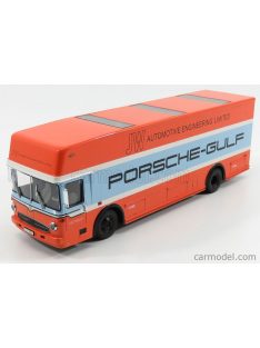   Schuco - Mercedes Benz O317 Truck Car Transporter Porsche Gulf Team John Wyer Automotive Engineering 1968 Light Blue Orange