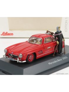   Schuco - Mercedes Benz 300Sl Coupe Gullwing (W198) 1954 - Con Sci - With Figure And Ski Red