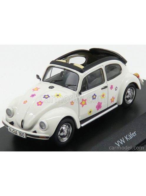 Schuco - Volkswagen Beetle Kafer Blumen Cabriolet Open 1958 White