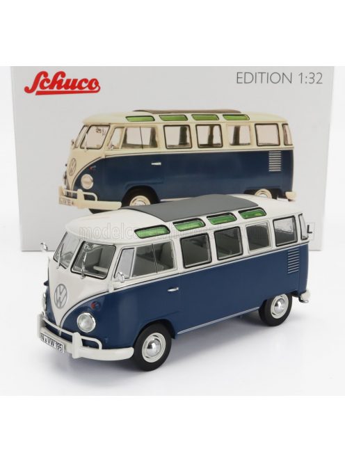 Schuco - VOLKSWAGEN T1 SAMBA MINIBUS 1962 BLUE WHITE