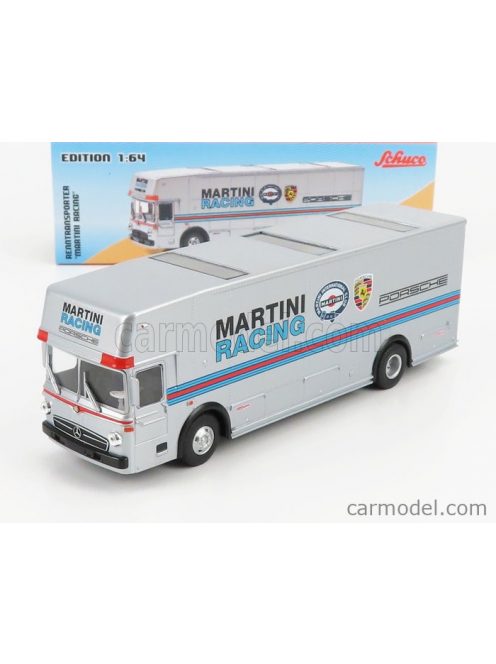 Schuco - Mercedes Benz O317 Truck Car Transporter Porsche Martini 1971 Silver