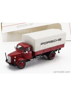   Schuco - Mercedes Benz L3500 Truck Telonato Porsche 1950 Red Grey