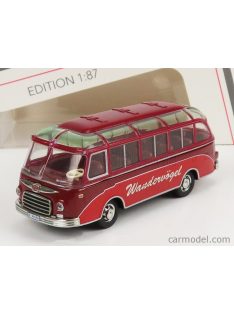   Schuco - Setra S6 Autobus Wandervogel With 5X Figures 1955 2 Tone Red