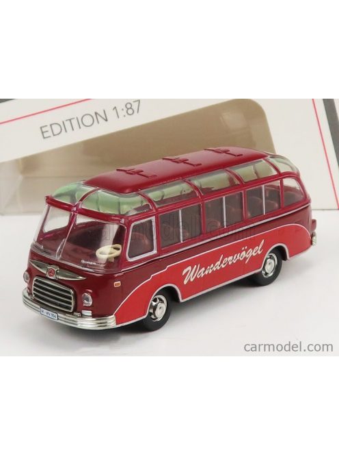 Schuco - Setra S6 Autobus Wandervogel With 5X Figures 1955 2 Tone Red