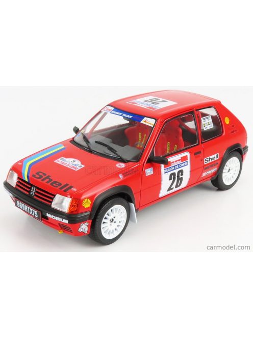 Solido - Peugeot 205 Rallye N 26 Rally Tour De Corse 1990 H.Devin - F.Viste Red Black