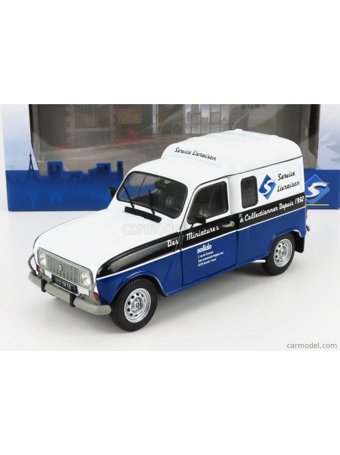 Solido - Renault R4 F4 Van Delivery Service 1988 - Solido 90Th Anniversary Edition White Blue