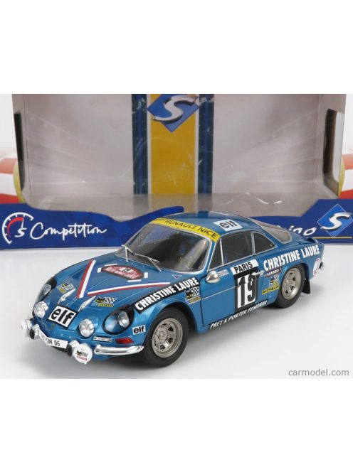 Solido - Alpine A110 Alpine 1600Sc N 19 Rally Montecarlo 1976 M.Mouton - F.Conconi Light Blue