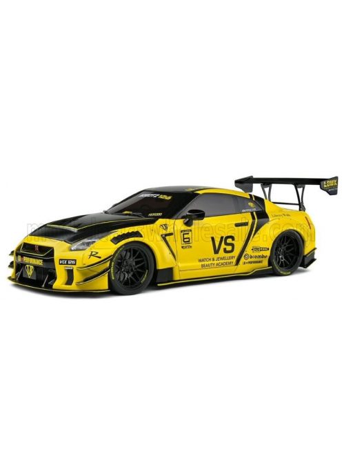 Solido - NISSAN GT-R (R35) LIBERTY WALK BODY KIT 2.0 COUPE 2022 YELLOW BLACK