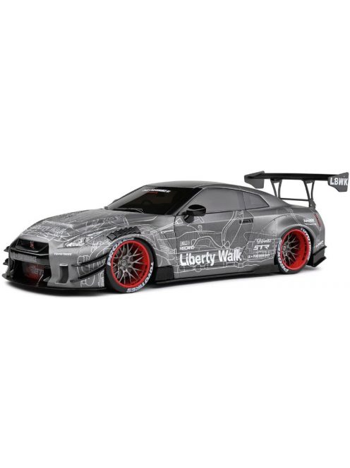 Solido - NISSAN GT-R (R35) LIBERTY WALK BODY KIT 2.0 COUPE 2020 BLACK WHITE