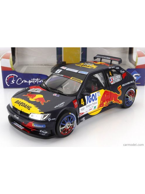 Solido - Peugeot 306 Maxi Red Bull N 4 6Th Rally Mont Blanc 2021 S.Loeb - D.Elena Blue Yellow Red