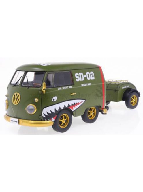 Solido - VOLKSWAGEN T1 VAN KOOL COMBI WITH TRAILER 1950 GREEN