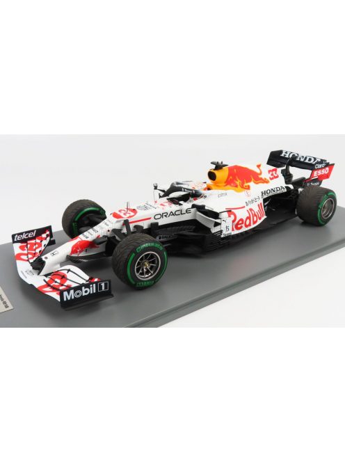 Spark - RED BULL F1  RB16B HONDA RA620H TEAM RED BULL RACING N 33 2nd TURKISH GP MAX VERSTAPPEN 2021 WORLD CHAMPION - CON VETRINA - WITH SHOWCASE MATT BLUE YELLOW RED