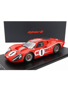   Spark - FORD USA GT40 MKIV 7.0L V8 TEAM SHELBY AMERICAN INC. N 1 WINNER 24h LE MANS 1967 A.J.FOYT - D.GURNEY - CON VETRINA - WITH SHOWCASE - SPECIAL BOX RED WHITE