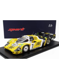   Spark - PORSCHE 956L TURBO TEAM NEWMAN JOEST RACING N 7 WINNER 24h LE MANS 1984 K.LUDWIG - H.PESCAROLO - S.JOHANSSON - CON VETRINA - WITH SHOWCASE YELLOW BLACK