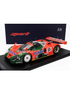   Spark - MAZDA 787B 2.6L TEAM MAZDASPEED CO. LTD. N 55 WINNER 24h LE MANS 1991 B.GACHOT - J.HERBERT - V.WEIDLER - CON VETRINA - WITH SHOWCASE ORANGE GREEN SILVER