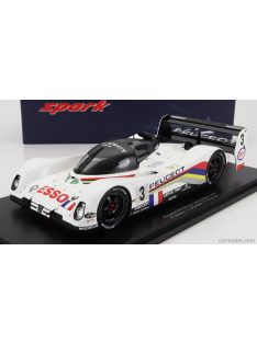   Spark-Model - Peugeot 905 Evo1B 3.5L V10 Team Peugeot Talbot Sport N 3 Winner Le Mans 1993 G.Brabham - C.Bouchut - E.Helary - Con Vetrina - With Showcase White