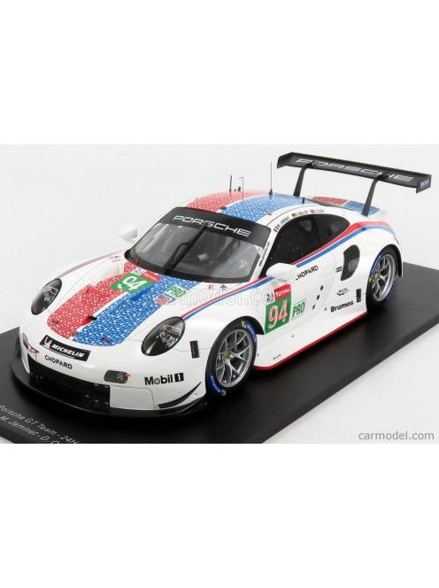 Spark-Model - Porsche 911 991 Rsr 4.0- Flat-6 Team Porsche Gt N 94 24H Le Mans 2019 S.Muller - M.Jaminet - D.Olsen White