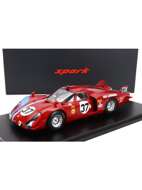 Spark - ALFA ROMEO T33/2 1996cc V8 TEAM VDS RACING N 37 24h LE MANS 1968 T.PILETTE - R.SLOTEMAKER - CON VETRINA - WITH SHOWCASE RED