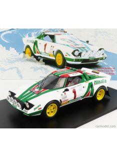   Spark-Model - Lancia Stratos Hf Alitalia (Night Version) N 1 Winner Rally Montecarlo 1977 S.Munari - S.Maiga White Green Red