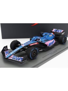   Spark - RENAULT F1 A522 TEAM ALPINE BWT N 14 MONACO GP 2022 FERNANDO ALONSO - CON VETRINA - WITH SHOWCASE - SPECIAL BOX BLUE PINK