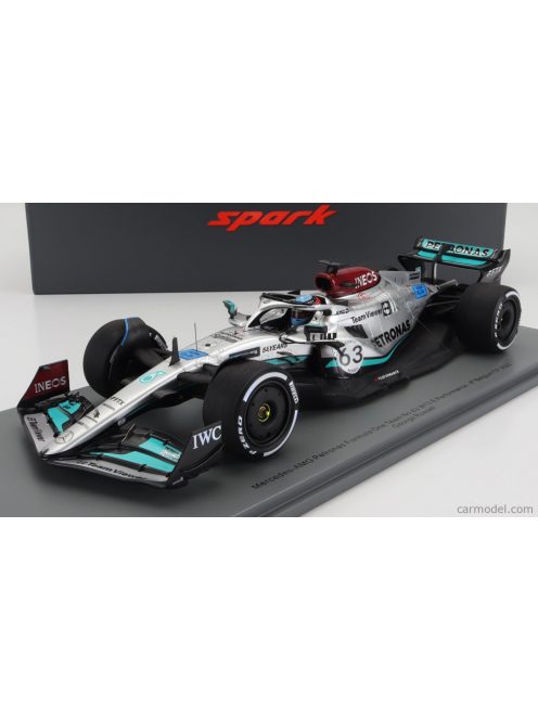 Spark-Model - Mercedes Gp F1 W13E Team Mercedes-Amg Petronas F1 N 63 4Th Belgium Gp 2022 George Russel - Con Vetrina - With Showcase Silver Green