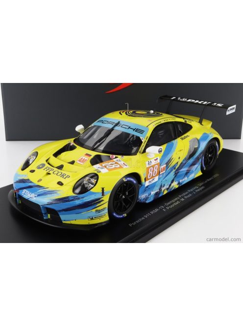 Spark-Model - Porsche 911 991 Rsr-19 4.2L Team Dempsey Proton Racing N 88 24H Le Mans 2022 F.Poordad - M.Root - J.Heylen - Con Vetrina - With Showcase - Special Box Yellow Light Blue