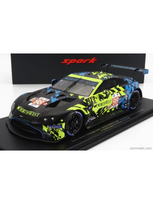 Spark-Model - Aston Martin Vantage Amr 4.0L Turbo V8 Team Northwest Amr 3Rd Lmgte Am Class N 98 24H Le Mans 2022 P.Dalla Lana - D.Pittard - N.Thiim - Con Vetrina - With Showcase Blue Black Yellow