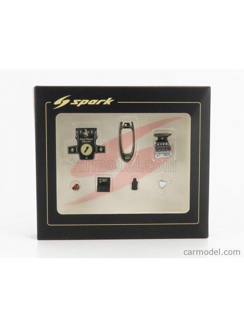 Spark-Model - Accessories F1 Set Lotus 72Djps N 1 Emerson Fittipaldi Season 1972 World Champion Black Gold Met