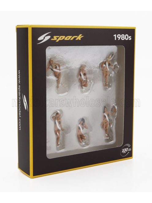 Spark - FIGURES SET 6X GRID GIRLS 1980s WHITE PINK