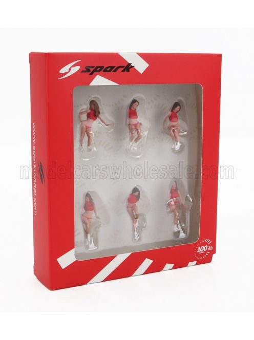 Spark - FIGURES SET 6X GRID GIRLS 1990s PINK RED