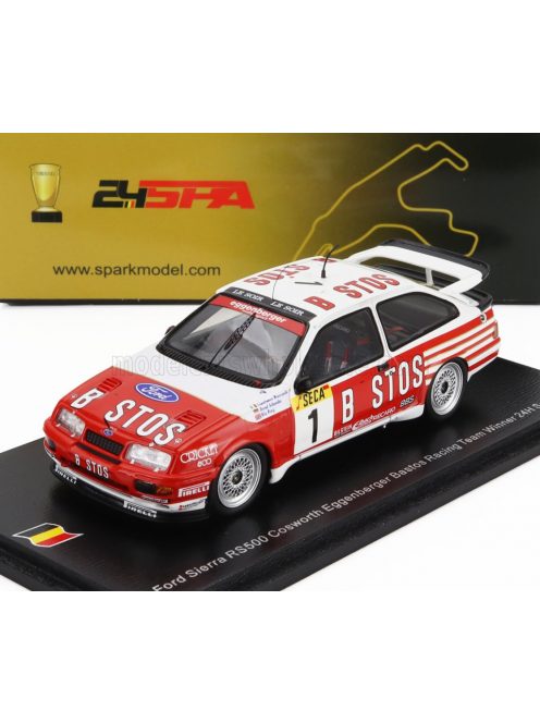 Spark - FORD ENGLAND SIERRA RS500 COSWORTH TEAM EGGENBERGER BASTOS RACING N 1 WINNER 24h SPA 1989 W.PERCY - G.BRANCATELLI - B.SCHNEIDER WHITE RED