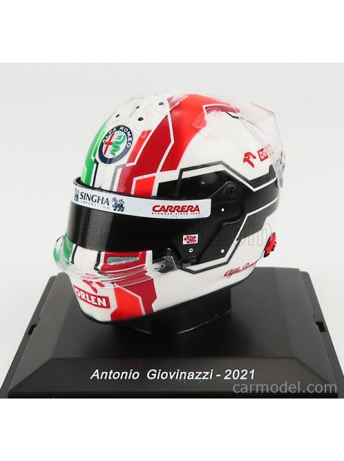 Spark-Model - Bell Helmet F1 Casco Helmet Alfa Romeo C41 Team Orlen Racing N 99 Season 2021 Antonio Giovinazzi White Red