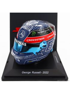   Spark-Model - Bell Helmet F1 Casco Helmet Mercedes Gp W13E Team Mercedes-Amg Petronas F1 N 63 Japan Gp 2022 George Russel Blue Red