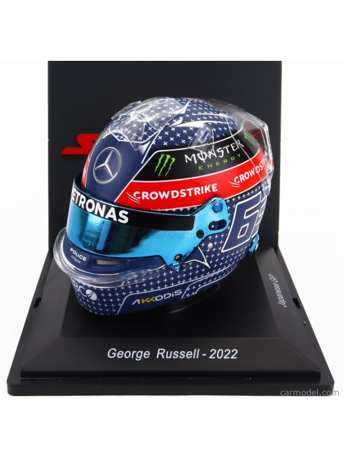 Spark-Model - Bell Helmet F1 Casco Helmet Mercedes Gp W13E Team Mercedes-Amg Petronas F1 N 63 Japan Gp 2022 George Russel Blue Red