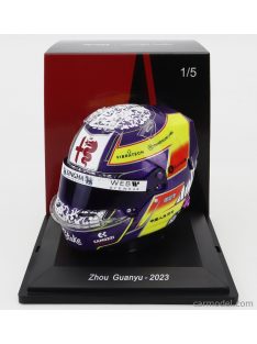   Sparkmodel - Bell Helmet F1  Casco Helmet Alfa Romeo C43 Team Stake N 24 Season 2023 Guanyu Zhou Yellow Bordeaux