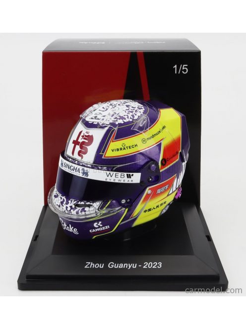 Sparkmodel - Bell Helmet F1  Casco Helmet Alfa Romeo C43 Team Stake N 24 Season 2023 Guanyu Zhou Yellow Bordeaux