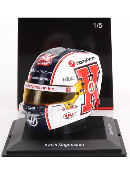 Spark - BELL HELMET F1  CASCO HELMET HAAS FW23 TEAM MONEYGRAM HAAS N 20 MIAMI GP 2023 KEVIN MAGNUSSEN RED WHITE BLUE