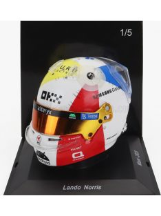   Spark - BELL HELMET F1  CASCO HELMET McLAREN MCL60 TEAM McLAREN N 4 MIAMI GP 2023 LANDO NORRIS WHITE RED BLUE YELLOW