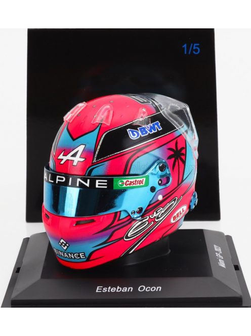 Spark - BELL HELMET F1  CASCO HELMET RENAULT A523 TEAM BWT ALPINE N 31 MIAMI GP 2023 ESTEBAN OCON BLUE PINK FUCSIA