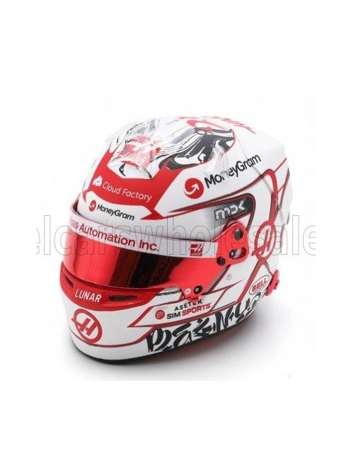 Spark - BELL HELMET F1  CASCO HELMET HAAS FW23 TEAM MONEYGRAM HAAS N 20 SINGAPORE GP 2023 KEVIN MAGNUSSEN WHITE RED