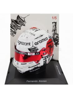   Spark - BELL HELMET F1  CASCO HELMET ASTON MARTIN AMR23 TEAM ARAMCO COGNIZANT N 14 JAPAN GP 2023 FERNANDO ALONSO WHITE RED