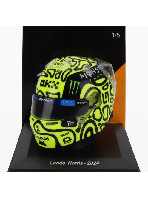 Spark - BELL HELMET CASCO HELMET F1 LANDO NORRIS TEAM McLAREN N 4 SEASON 2024 YELLOW BLACK