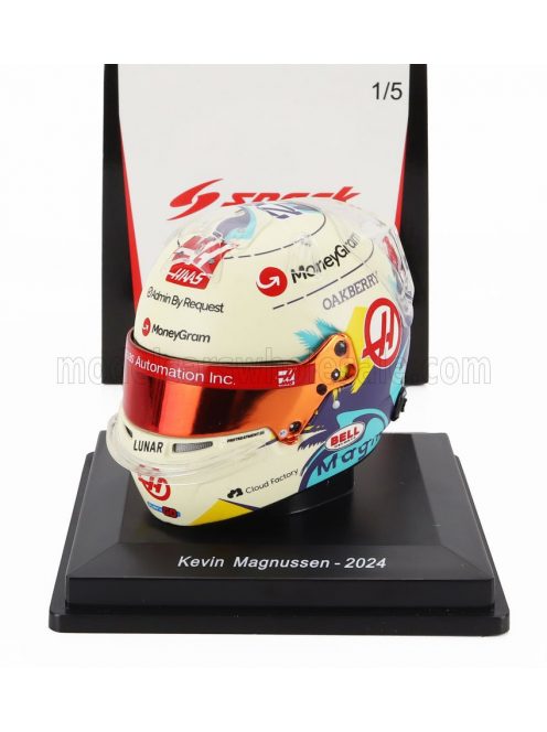 Spark - BELL HELMET CASCO HELMET F1 KEVIN MAGNUSSEN TEAM MONEYGRAM HAAS N 20 SEASON 2024 WHITE BLACK