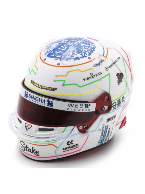 Spark - BELL HELMET CASCO HELMET F1 GUANYU ZHOU TEAM STAKE KICK SAUBER N 24 CHINA GP 2024 WHITE