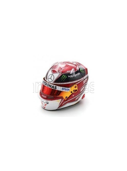 Spark - BELL HELMET CASCO HELMET F1 LEWIS HAMILTON WORLD CHAMPION TEAM AMG PETRONAS W10 N 44 2nd USA GP 2018 RED WHITE