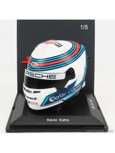   Spark-Model - Bell Helmet Casco Helmet Porsche Martini 24H Spa 2022 Kevin Estre White Blue Red