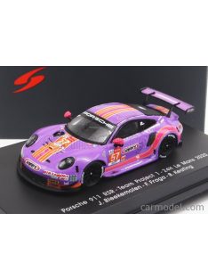   Spark-Model - Porsche 911 991-2 Rsr 4.0L Team Project-1 N 57 24H Le Mans 2020 J.Bleekemolen - F.Fraga - B.Keating Purple Orange