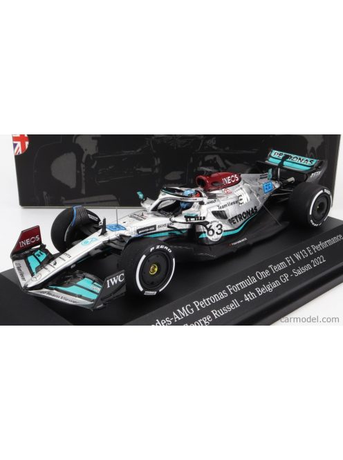 Spark-Model - Mercedes Gp F1 W13E Team Mercedes-Amg Petronas F1 N 63 4Th Belgium Gp 2022 George Russel Silver Green