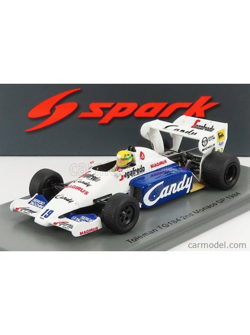 Spark-Model - Toleman F1 Tg184 Hart Turbo N 19 2Nd Monaco Gp 1984 Ayrton Senna White Blue